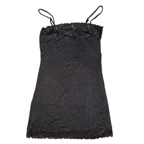 Black Mini Dress With Lace Trim - Picture 10 of 14
